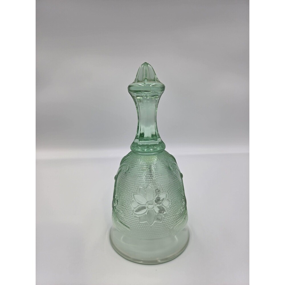 VTG Indiana Glass Tiara dinner bell in the "Chantilly Green" color - 6” Tall